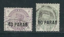 LEVANT Anglais N° 1 & 2 Obl. - Levant Britannique