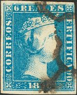 º4. 1850. 6 Reales Azul. Color Muy Intenso. MAGNIFICO. Cert. CEM. - Andere & Zonder Classificatie