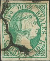 º11. 1851. 10 Reales Verde. Grandes Márgenes Y Color Intenso. MAGNIFICO. Cert. COMEX. Edifil 2020: 700 Euros - Otros & Sin Clasificación