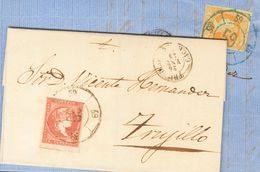 Sobre 48(2), 52. 1855. Conjunto De Dos Cartas Circuladas Con El 4 Cuartos Rojo Y El 4 Cuartos Amarillo, Respectivamente  - Other & Unclassified
