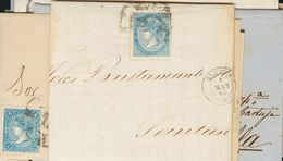 Sobre . (1859ca). Conjunto De Siete Cartas Franqueadas Con Sellos De Diferentes Emisiones De Isabel II Dentadas Y Sin De - Other & Unclassified