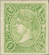 *72. 1865. 1 Real Verde. Color Muy Intenso Y Márgenes Enormes. PIEZA DE LUJO. Cert. COMEX. - Other & Unclassified