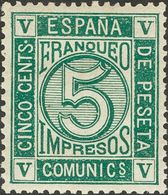 *117. 1872. 5 Cts Verde. Excepcional Centraje. PIEZA DE LUJO. - Other & Unclassified