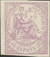 (*)148s. 1874. 40 Cts Violeta. SIN DENTAR. MAGNIFICO. Edifil 2019: 335 Euros - Sonstige & Ohne Zuordnung