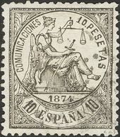 º152. 1874. 10 Pts Negro. Excelente Centraje Y Color Intenso. PIEZA DE LUJO Y SIN DUDA UNO DE EJEMPLARES MAS BONITOS CON - Autres & Non Classés