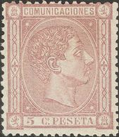 *163. 1875. 5 Cts Lila. Muy Bien Centrado. MAGNIFICO. Edifil 2018: 102 Euros - Other & Unclassified