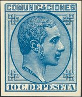 (*)192P. 1878. 10 Cts Azul. PRUEBA DE PUNZON (márgenes Pequeños). MAGNIFICA. (Gálvez 1054) - Other & Unclassified