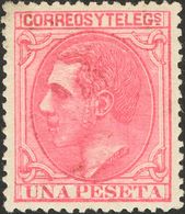 *207. 1879. 1 Pts Rosa. Excepcional Color Y Centraje. PIEZA DE LUJO. Cert. GRAUS Y EXFIMA. - Autres & Non Classés