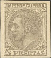 *NE10s. 1879. 5 Pts Gris Azul. SIN DENTAR. MAGNIFICO Y RARISIMO. Dictamen GRAUS. Edifil 2014: 380 Euros - Autres & Non Classés