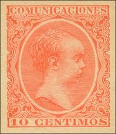 *218s. 1889. 10 Cts Bermellón. SIN DENTAR. MAGNIFICO. Edifil 2020: 440 Euros - Other & Unclassified