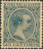 *221. 1889. 25 Cts Azul. Excelente Centraje. MAGNIFICO. - Autres & Non Classés