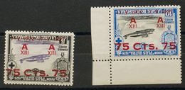 **388hi, 389hi. 1927. 75 Cts Sobre 5 Cts Negro Y Violeta Y 75 Cts Sobre 10 Cts Azul Y Negro. Variedad SOBRECARGA INVERTI - Autres & Non Classés