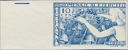 **887s. 1939. 10 Cts Azul, Borde De Hoja. SIN DENTAR. MAGNIFICO. Edifil 2020: 65 Euros - Autres & Non Classés