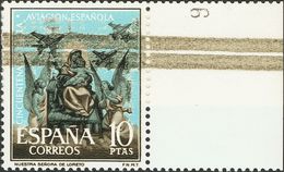 **1405it. 1961. 10 Pts Azul Y Castaño. Variedad FRANJA HORIZONTAL EN COLOR CASTAÑO. MAGNIFICO. - Other & Unclassified