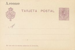 (*)EP50N. 1910. 15 Cts Violeta Sobre Tarjeta Entero Postal. NºA000.000. MAGNIFICA. Edifil 2017: 105 Euros - Sonstige & Ohne Zuordnung