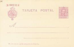 (*)EP57NR. 1925. 15 Cts Violeta Sobre Tarjeta Entero Postal. NUMERACION EN ROJO. MAGNIFICA Y RARA. Edifil 2017: 385 Euro - Otros & Sin Clasificación