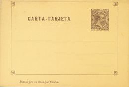 (*)EP1. 1892. 15 Cts Castaño Sobre Carta-Tarjeta Entero Postal Privado (sin Anuncios). MAGNIFICO. (Láiz 2006, 180 Euros) - Otros & Sin Clasificación