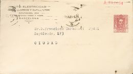 Sobre EP645. 1923. 5 Cts Carmín Lila Sobre Entero Postal Privado AUTO-ELECTRICIDAD (Teléfonos 14660 Y 14669) Correo Inte - Andere & Zonder Classificatie