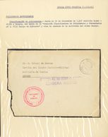 Sobre . (1937ca). Espectacular Conjunto Con Treinta Y Cinco Cartas Y Tarjetas Postales Circuladas Entre 1937 Y 1939 Con  - Spanish Civil War Labels