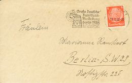 Sobre . 1938. (14 De Agosto). 8 P Naranja. Carta Completa De Un Miembro De La LEGION CONDOR (Kurt Mugai) Dirigida A BERL - Spanish Civil War Labels