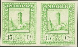 (*)18ccs(2). 1929. 15 Cts Verde Amarillo, Pareja. CAMBIO DE COLOR Y SIN DENTAR. MAGNIFICA Y RARISIMA. Edifil 2013: 1.210 - Andere & Zonder Classificatie