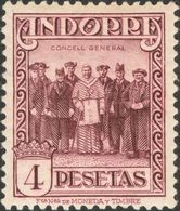 *25ccb. 1929. 4 Pts Violeta Carmín. CAMBIO DE COLOR. MAGNIFICO Y MUY RARO. Edifil 2019: 605 Euros - Andere & Zonder Classificatie