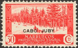 **80d. 1935. 30 Cts Rojo. DENTADO 10. MAGNIFICO Y RARO. Edifil 2018: 300 Euros - Cape Juby