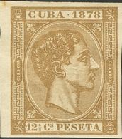 *46s. 1878. 12½ Ctvos Castaño Amarillo. SIN DENTAR. MAGNIFICO. Edifil 2020: 45 Euros - Kuba (1874-1898)