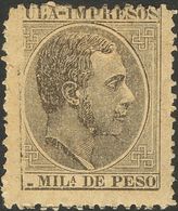 *90. 1883. 1 Mils Negro. Variedad "C DE CUBA" Y "1" OMITIDOS. MAGNIFICO Y MUY RARO, NO CATALOGADO. Cert. COMEX. - Kuba (1874-1898)