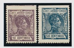 **40sma, 43sma. 1907. 10 Cts Violeta Y 50 Cts Azul. Variedad SIN DENTAR EN EL MARGEN SUPERIOR (no Podemos Asegurar Que N - Otros & Sin Clasificación