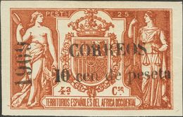 *50Q. 1909. 10 Cts Sobre 25 Pts Castaño Rojo. MAGNIFICO. Edifil 2018: 245 Euros - Sonstige & Ohne Zuordnung