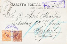 Sobre 125, 127. 1903. 10 Cts Naranja Y 25 Cts Castaño Rojo. Tarjeta Postal Certificada De FERNANDO POO A MADRID. Llegada - Other & Unclassified