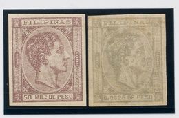 *43s, 44s. 1878. 50 Mils Lila Y 62'5 Mils Gris. SIN DENTAR. MAGNIFICOS Y RAROS. Edifil 2019: 377 Euros - Other & Unclassified