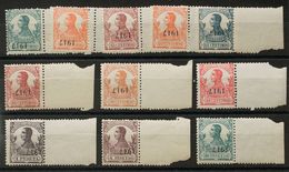 **113/23hi. 1917. Serie Completa, Once Valores, Borde De Hoja. Variedad SOBRECARGA INVERTIDA. MAGNIFICA Y RARA. Edifil 2 - Andere & Zonder Classificatie