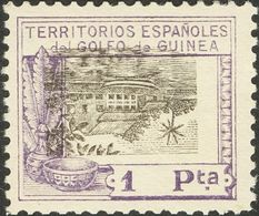 **176ei. 1924. 1 Pts Violeta Y Negro. Variedad CENTRO INVERTIDO. MAGNIFICO. Edifil 2018: +425 Euros - Autres & Non Classés