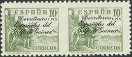 **256sph. 1939. 10 Cts Verde, Pareja. Variedad SIN DENTAR ENTRE LOS SELLOS. MAGNIFICA. Edifil 2018: +120 Euros - Other & Unclassified
