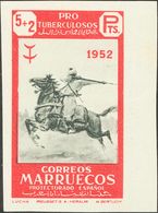 (*)365. 1952. 5 Pts + 2 Pts Rojo Y Negro, Borde De Hoja. SIN DENTAR Y Al Dorso ARCHIVO RIEUSSET MUESTRA. MAGNIFICO. - Andere & Zonder Classificatie