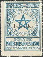 **34Mhe. 1935. 5 Cts Azul (Tipo III). Variedad "G" De TELEGRAFOS OMITIDA. MAGNIFICO. Edifil 2018: 75 Euros - Andere & Zonder Classificatie