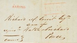 Sobre . 1848. GUAYAMA A PONCE. Marcas GUAYAMA, En Rojo (P.E.2) Edición 2004 Y ARROYO, En Rojo Aplicada En Tránsito (P.E. - Sonstige & Ohne Zuordnung