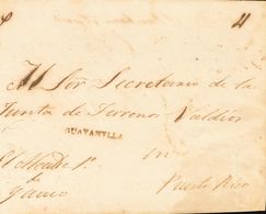 Sobre . (1845ca). YAUCO A SAN JUAN. Marca GUAYANYLLA, En Tinta De Escribir. MAGNIFICA Y EXTRAORDINARIAMENTE RARA, NO RES - Andere & Zonder Classificatie