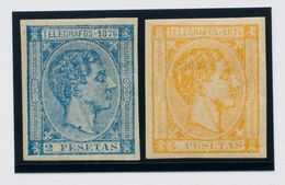 *11s, 12s. 1876. 2 Pts Azul Y 4 Pts Amarillo. SIN DENTAR. MAGNIFICOS. Edifil 2020: 90 Euros - Other & Unclassified