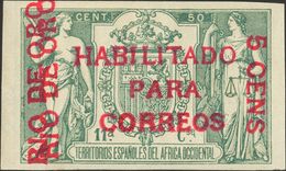 *40C. 1908. 5 Cts Sobre 50 Cts Verde (con Número). MAGNIFICO. Edifil 2018: 280 Euros - Other & Unclassified