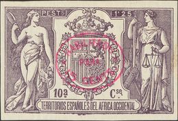 *. 1908. 15 Cts Sobre 1'25 Pts Violeta. ENSAYO DE HABILITACION, En Carmín (oval). MAGNIFICO Y RARISIMO, NO RESEÑADO. Cer - Other & Unclassified