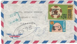 COVER CORREO ECUADOR - VIA AIR MAIL - MANTA MANABI - CARACAS. - Equateur