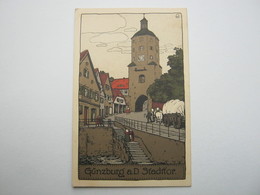 GÜNZBURG , Steindruckkarte, Seltenen Karte Um 1912 Mit Marke + Stempel - Günzburg
