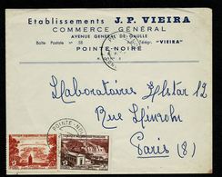 Lettre à En-tête  POINTE-NOIRE / CONGO 21-3-60  Au Tarif 25F FIDES  2 Scan - Covers & Documents