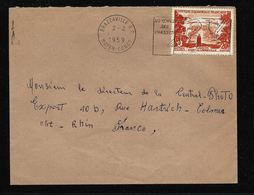 Lettre à En-tête  BRAZZAVILLE R.P / MOYEN CONGO 2-2-1959 Flamme Chasse Affr. 20F FIDES AEF   2 Scan - Covers & Documents