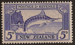 NZ 1935 5d Swordfish CP L8a UNHM UB112 - Ungebraucht