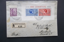 Helvetia: 1938 Rgt. S/S To Munchen-Flap Missing (#RV1) - Covers & Documents
