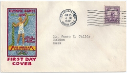 B4000 USA FDC Olympics 1932 Los Angeles Sport Cover With Cachet - Sommer 1932: Los Angeles